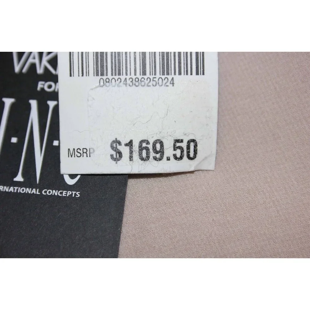 INC $170 Sz M Vakko tan Polyester Blend Vegan Suede Chiffon Tiered Vest - Picture 7 of 8